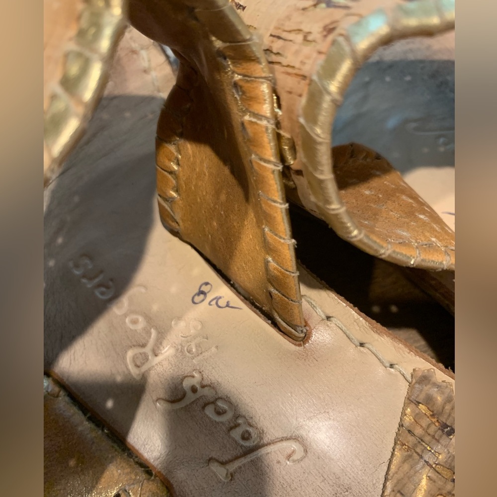 Jack Rogers Cork Gold Jacks Flat Sandals 8 - Picture 3 of 6